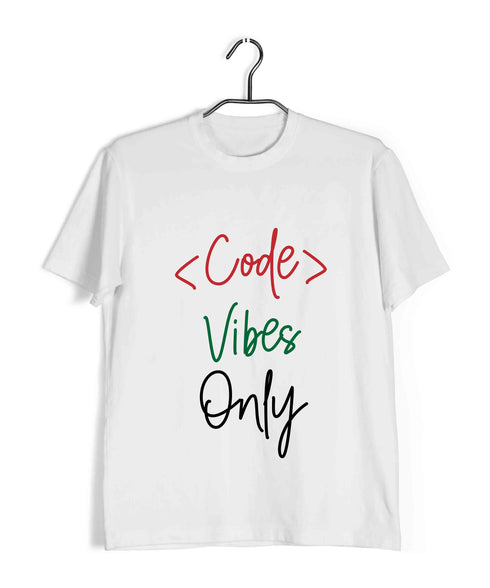 Coding CODE VIBES ONLY Nerd Engineering Casual Graphic Printed T-Shirt for Men